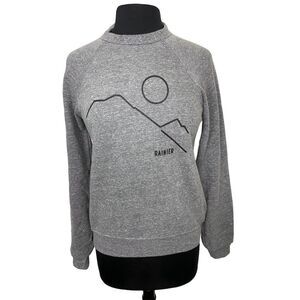 Sweet Pea & Boy Crewneck Sweatshirt XS Gray Mt. Rainier Graphic Pullover 2136